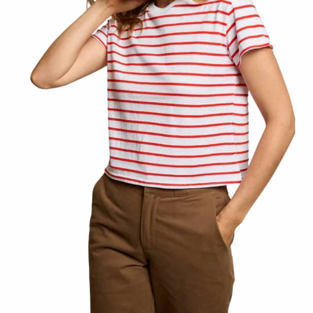NEW PERFECTWHITETEE everett tee in tomato stripe